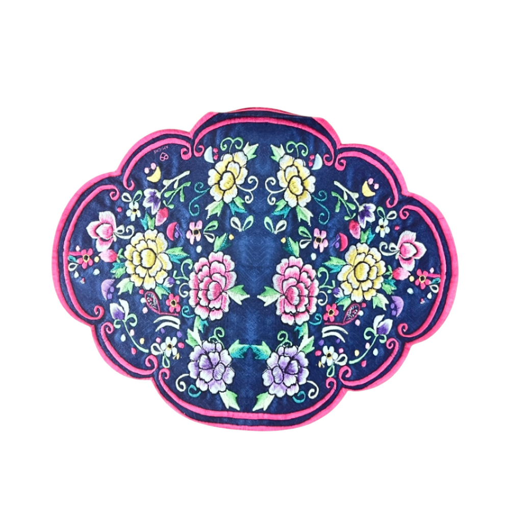 Vintage Floral Navy Blue Water Resistant Placemat
