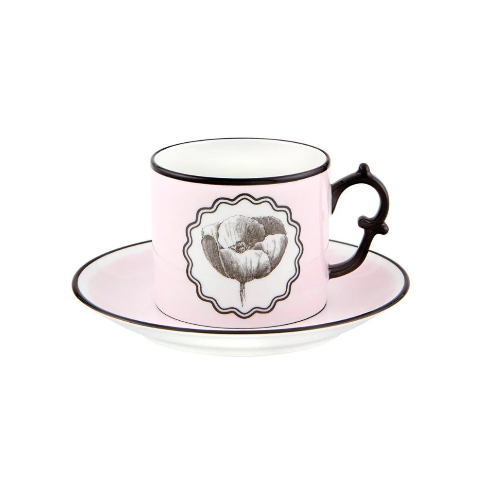Vista Alegre Herbariae Pink Tea Cup and Saucer