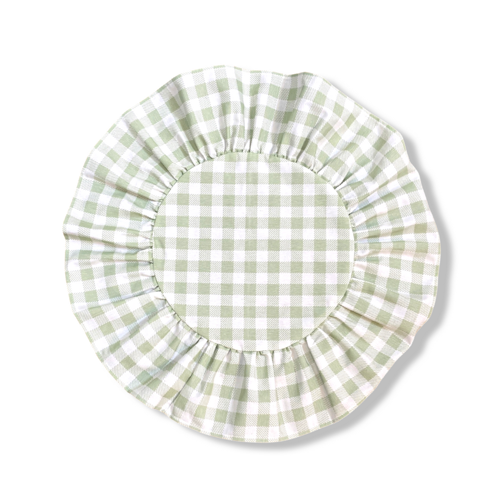 
                      
                        Light Green Plaid Round Ruffle Placemat
                      
                    
