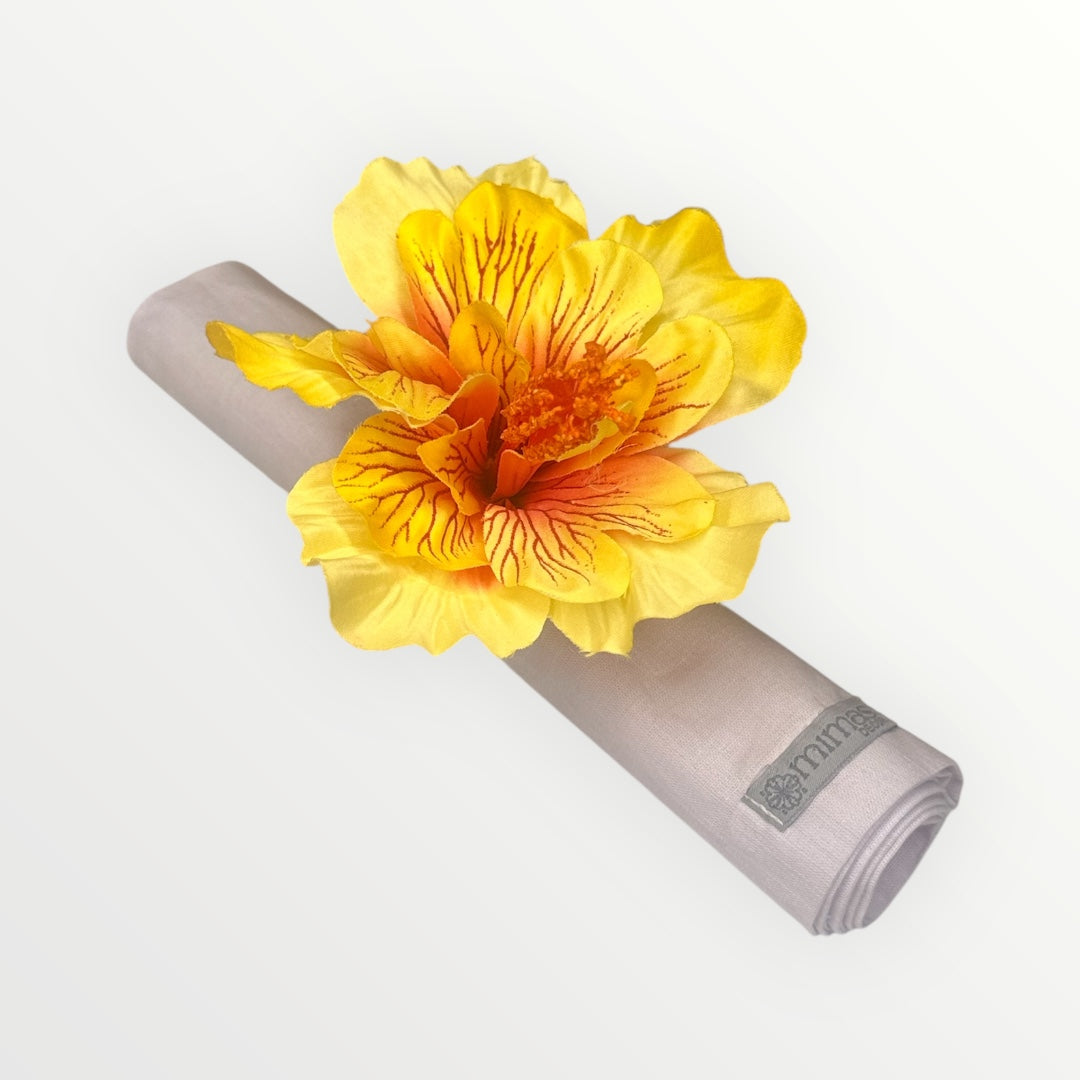 Yellow Hibiscus Flower Napkin Ring