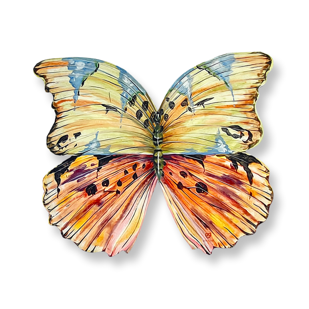 Yellow and Orange Butterfly Water Resistant Placemat
