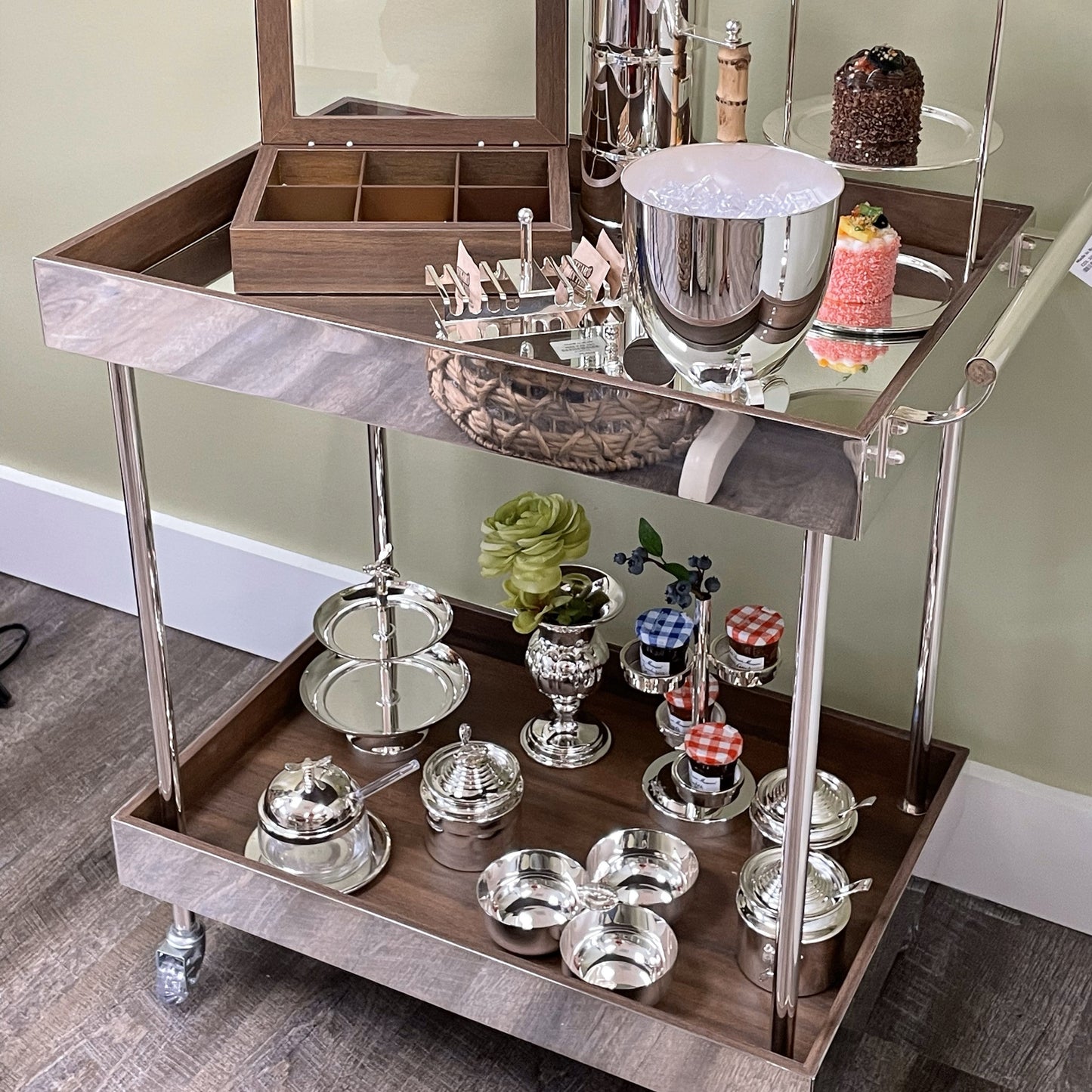 Sheffield Plate Bar Cart