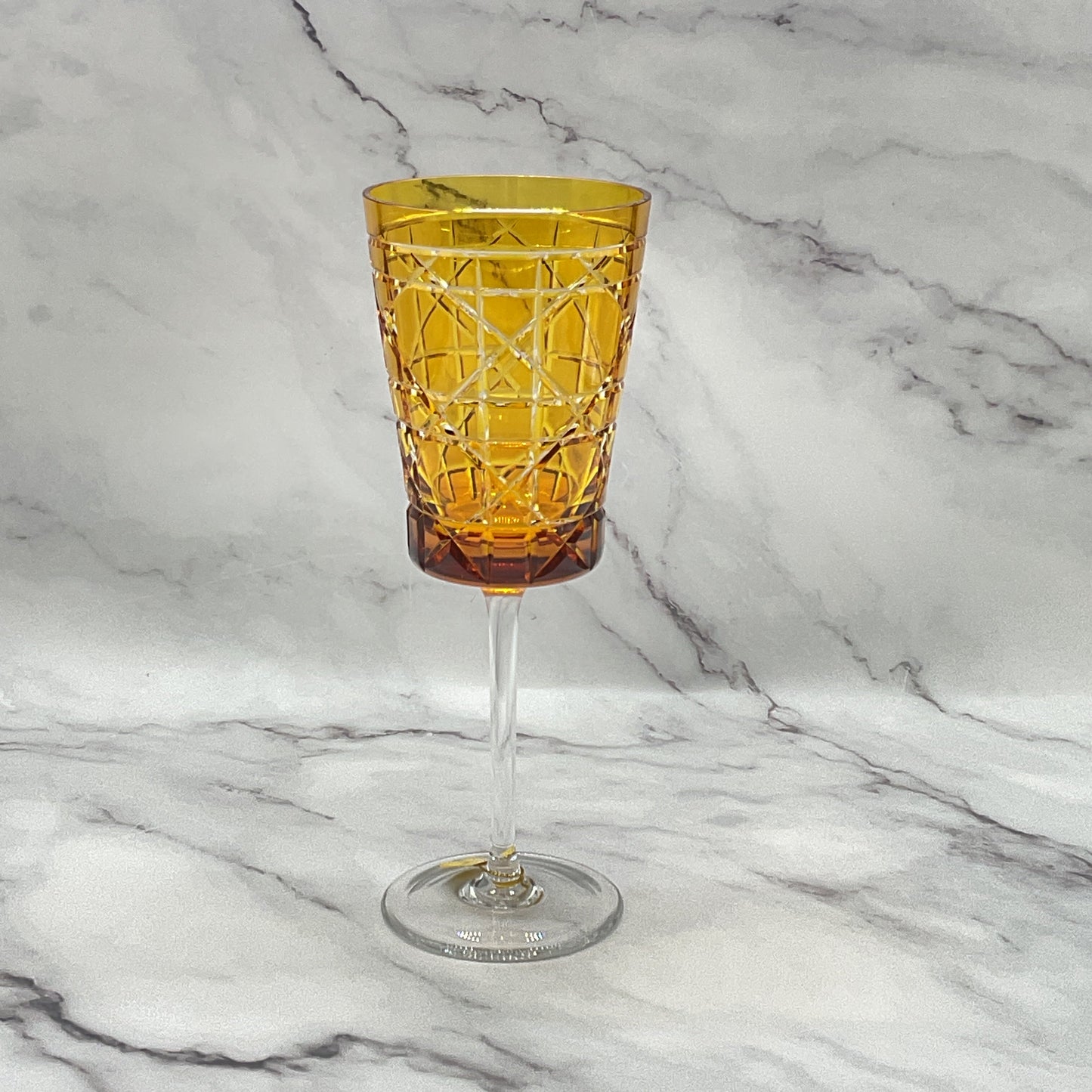 House of Braganza Engraved Royal Crystal Water Glass - Ambar